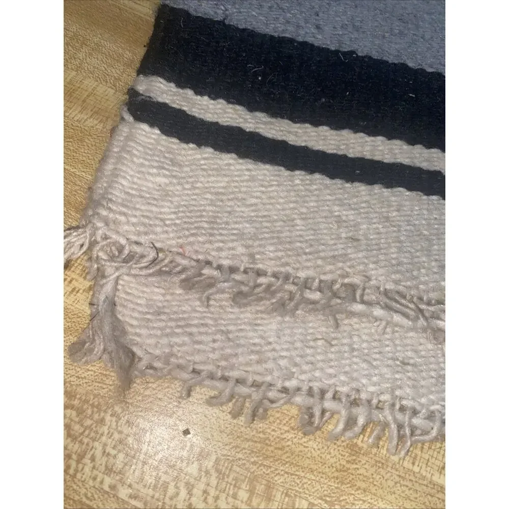 Vtg. Southwestern Mexican Hand Woven Rug Runner Wall Hanging Chimayo 14.5”x40”